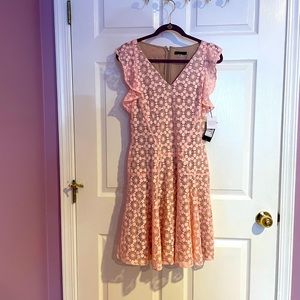 Tommy Hilfiger Pink and beige lace dress. Size 6